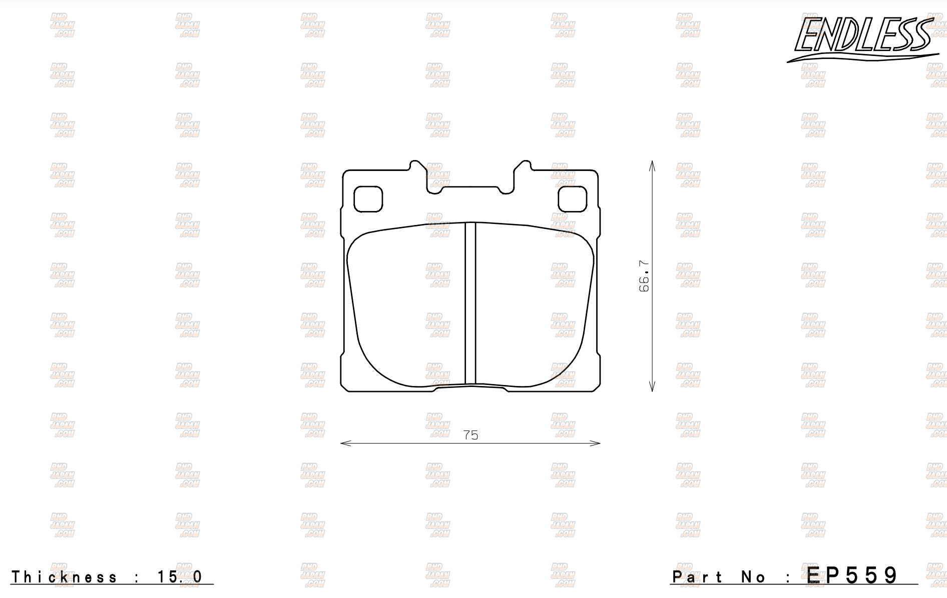 Endless Brake Pads Rear Set Type MX72 - LBX Morizo RR GAYA16 LBX Morizo RR GAYA16 GR Yaris GXPA16 GR Corolla GZEA14H